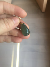 Load image into Gallery viewer, 100% Natural type A dark green/black/gary Jadeite Jade belssed melon pendant PC124-5
