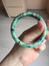 Load image into Gallery viewer, 57mm certified 100% natural sunny green/dark green/white jadeite jade bangle AD117-6634
