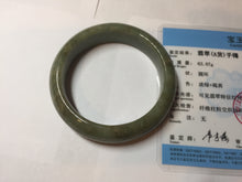 Load image into Gallery viewer, 54.5mm certified 100% natural dark green yellow jadeite jade bangle PA38-1244
