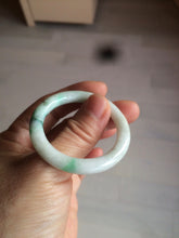 Load image into Gallery viewer, 35-38mm Type A 100% Natural sunny green/white Jadeite Jade kids bangle /scarf button group BF100
