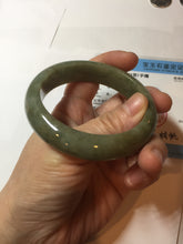 Load image into Gallery viewer, 54.5mm certified 100% natural dark green yellow jadeite jade bangle PA38-1244
