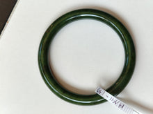 Load image into Gallery viewer, 60.4mm certified 100% Natural dark green/black nephrite Jade(碧玉) bangle HN11-1576
