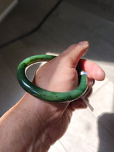 Load image into Gallery viewer, 60.4mm certified 100% Natural dark green/black nephrite Jade(碧玉) bangle HN11-1576
