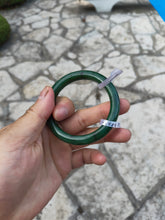 Load image into Gallery viewer, 57.5mm certified 100% Natural dark green black (碧玉) nephrite Jade bangle HN12-1581
