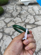 Load image into Gallery viewer, 57.5mm certified 100% Natural dark green black (碧玉) nephrite Jade bangle HN12-1581
