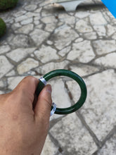Load image into Gallery viewer, 57.5mm certified 100% Natural dark green black (碧玉) nephrite Jade bangle HN12-1581
