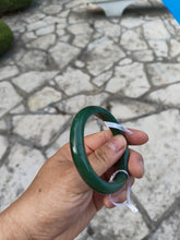Load image into Gallery viewer, 57.5mm certified 100% Natural dark green black (碧玉) nephrite Jade bangle HN12-1581
