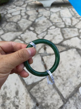 Load image into Gallery viewer, 57.5mm certified 100% Natural dark green black (碧玉) nephrite Jade bangle HN12-1581
