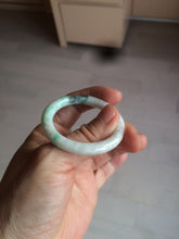 Load image into Gallery viewer, 35-38mm Type A 100% Natural sunny green/white Jadeite Jade kids bangle /scarf button group BF100
