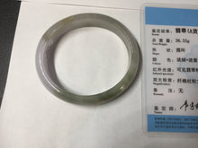 Load image into Gallery viewer, 50.5mm 100% natural Type A light green/purple oval  jadeite jade bangle Y166-3705
