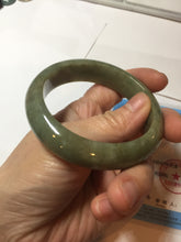 Load image into Gallery viewer, 54.5mm certified 100% natural dark green yellow jadeite jade bangle PA38-1244
