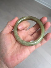 Load image into Gallery viewer, 56mm certified Type A 100% Natural yellow/brown flying dandelions nephrite Hetian Jade bangle HF81-0470
