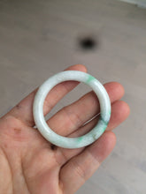 Load image into Gallery viewer, 35-38mm Type A 100% Natural sunny green/white Jadeite Jade kids bangle /scarf button group BF100
