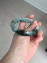 Load image into Gallery viewer, 57.2mm certified natural Type A icy watery dark green/black jadeite jade bangle BK130-8238
