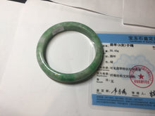 Load image into Gallery viewer, 59mm certified Type A 100% Natural sunny green white gray Jadeite Jade bangle BS80-9893
