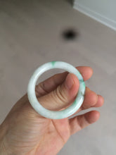 Load image into Gallery viewer, 35-38mm Type A 100% Natural sunny green/white Jadeite Jade kids bangle /scarf button group BF100
