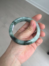 Load image into Gallery viewer, 57.2mm certified natural Type A icy watery dark green/black jadeite jade bangle BK130-8238
