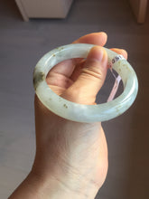 Load image into Gallery viewer, 56.5mm 100% natural type A icy watery light green/brown/black seaweed jadeite jade bangle Q139-5250
