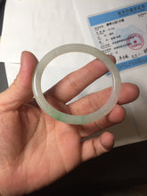 Load image into Gallery viewer, 50mm certified  100% natural Type A icy watery sunny green/purple/gary oval jadeite jade bangle PA158-2886
