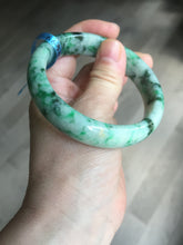 Load image into Gallery viewer, 57mm certified 100% natural sunny green/dark green/white jadeite jade bangle AD117-6634
