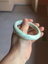 Load image into Gallery viewer, 56mm certified 100% natural Type A sunny green white jadeite bangle PD149-6261
