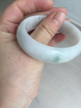 Load image into Gallery viewer, 47.5mm certified 100% natural Type A icy watery green white broad style oval jadeite jade bangle BK129-0267
