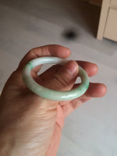 Load image into Gallery viewer, 35-38mm Type A 100% Natural sunny green/white Jadeite Jade kids bangle /scarf button group BF100
