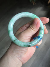 Load image into Gallery viewer, 卖了 56mm certified 100% natural type A sunny green round cut jadeite jade bangle AD116-6633
