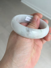 Load image into Gallery viewer, 47.5mm certified 100% natural Type A icy watery green white broad style oval jadeite jade bangle BK129-0267
