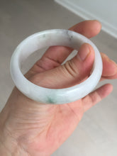 Load image into Gallery viewer, 47.5mm certified 100% natural Type A icy watery green white broad style oval jadeite jade bangle BK129-0267
