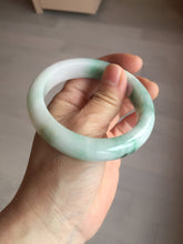 Load image into Gallery viewer, 56.7mm certified 100% natural type A sunny green/white jadeite jade bangle BK71-5217
