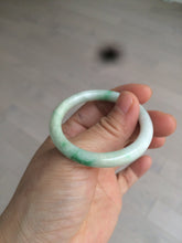 Load image into Gallery viewer, 35-38mm Type A 100% Natural sunny green/white Jadeite Jade kids bangle /scarf button group BF100
