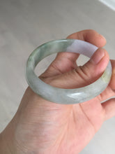 Load image into Gallery viewer, 50.5mm 100% natural Type A light green/purple oval  jadeite jade bangle Y166-3705
