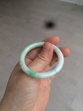 Load image into Gallery viewer, 35-38mm Type A 100% Natural sunny green/white Jadeite Jade kids bangle /scarf button group BF100
