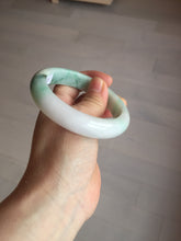 Load image into Gallery viewer, 56.7mm certified 100% natural type A sunny green/white jadeite jade bangle BK71-5217
