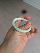 Load image into Gallery viewer, 35-38mm Type A 100% Natural sunny green/white Jadeite Jade kids bangle /scarf button group BF100
