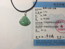 Load image into Gallery viewer, Certified 100% Natural type A sunny green happy Buddha jadeite Jade pendant PB68-5104
