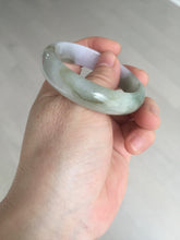 Load image into Gallery viewer, 50.5mm 100% natural Type A light green/purple oval  jadeite jade bangle Y166-3705
