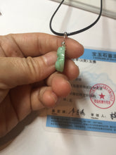 Load image into Gallery viewer, Certified 100% Natural type A sunny green happy Buddha jadeite Jade pendant PB68-5104
