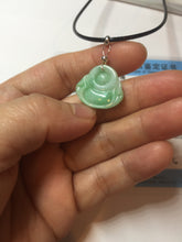 Load image into Gallery viewer, Certified 100% Natural type A sunny green happy Buddha jadeite Jade pendant PB68-5104
