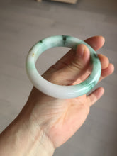 Load image into Gallery viewer, 56.7mm certified 100% natural type A sunny green/white jadeite jade bangle BK71-5217
