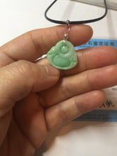 Load image into Gallery viewer, Certified 100% Natural type A sunny green happy Buddha jadeite Jade pendant PB68-5104

