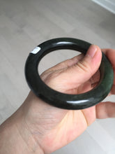 Load image into Gallery viewer, 54.7mm certified 100% Natural dark green/gray/black round cut Hetian nephrite Jade bangle HF78-0129
