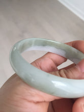 Load image into Gallery viewer, 51.5mm certified Type A 100% Natural icy watery dark green light purple oval Jadeite Jade bangle Y167-3704
