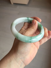 Load image into Gallery viewer, 58.7mm 100% natural certified sunny green/white(白底青) jadeite jade bangle BK82-5231
