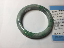 Load image into Gallery viewer, 60.5mm certified Type A 100% Natural sunny green gray black Jadeite Jade bangle BS82-9879
