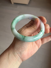 Load image into Gallery viewer, 58.7mm 100% natural certified sunny green/white(白底青) jadeite jade bangle BK82-5231
