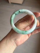 Load image into Gallery viewer, 58.7mm 100% natural certified sunny green/white(白底青) jadeite jade bangle BK82-5231
