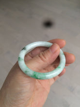 Load image into Gallery viewer, 35-38mm Type A 100% Natural sunny green/white Jadeite Jade kids bangle /scarf button group BF100
