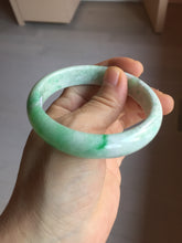 Load image into Gallery viewer, 56mm certified 100% natural Type A sunny green white jadeite bangle PD147-6264
